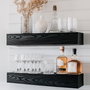 Hanah Home Raf278 Estantería de Pared de Madera Negra (2 piezas)